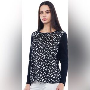 Escada Ladies Contemporary Patterned Long Sleeve Top- size S